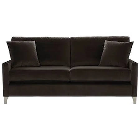 Custom Design 84" Sofa with Track Arms and Metal Legs